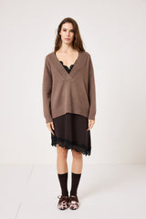 Abito in tela moro e pizzo nero FEDERICA BI