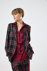 Pantalone tartan nero FEDERICA BI