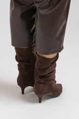 Tronchetto in suede moro FEDERICA BI