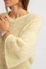 Maglia in mohair giallo pastello FEDERICA BI