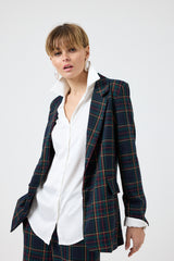 Blazer tartan blu notte FEDERICA BI
