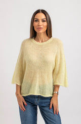Maglia in mohair giallo pastello FEDERICA BI