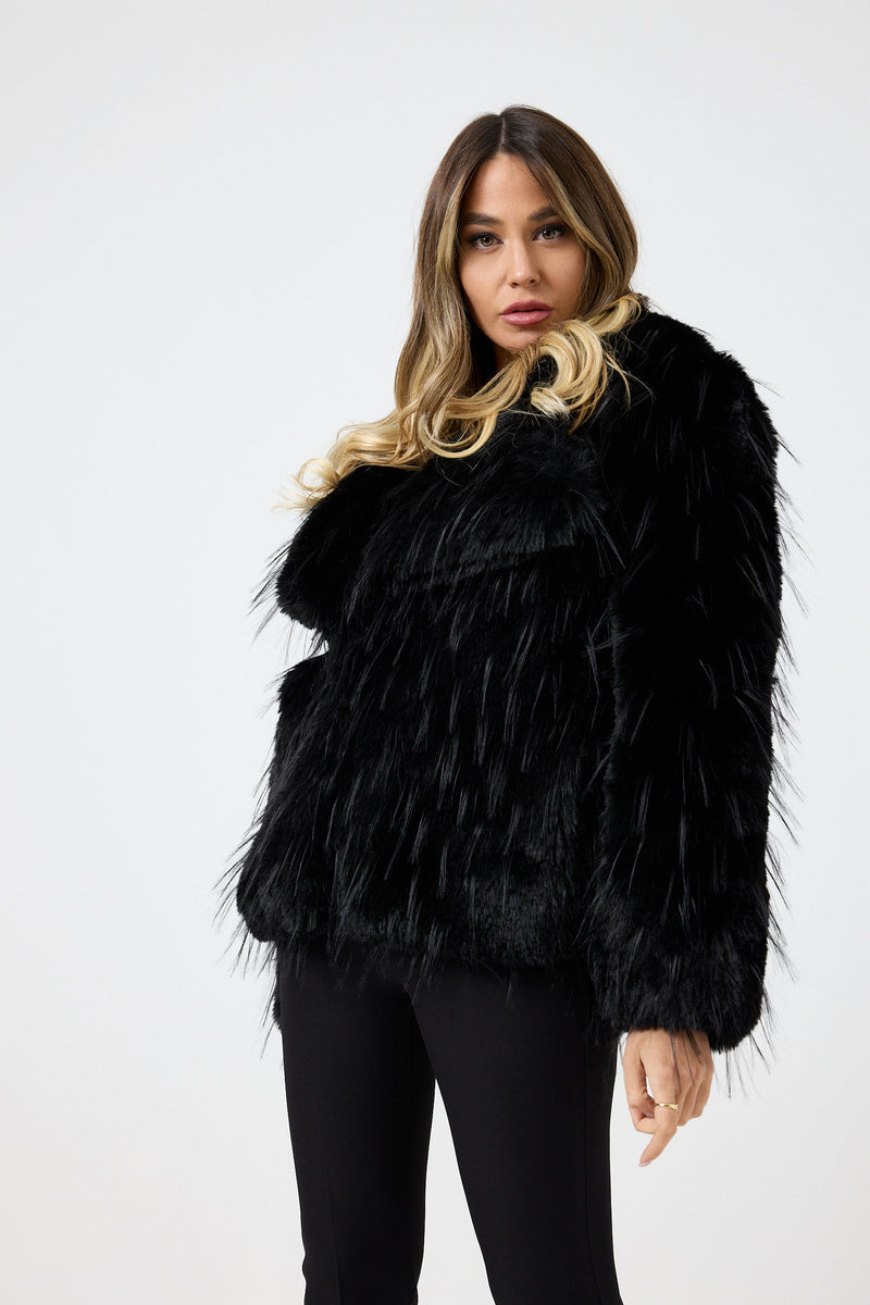 Ecopelliccia nera FEDERICA BI