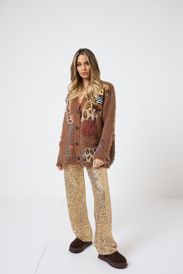 Pantalone in paillettes oro FEDERICA BI