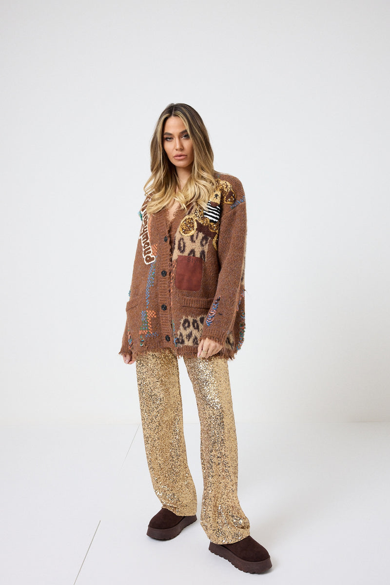 Pantalone in paillettes oro FEDERICA BI