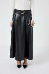 Gonna in ecopelle FEDERICA BI ( nera e bordeaux )