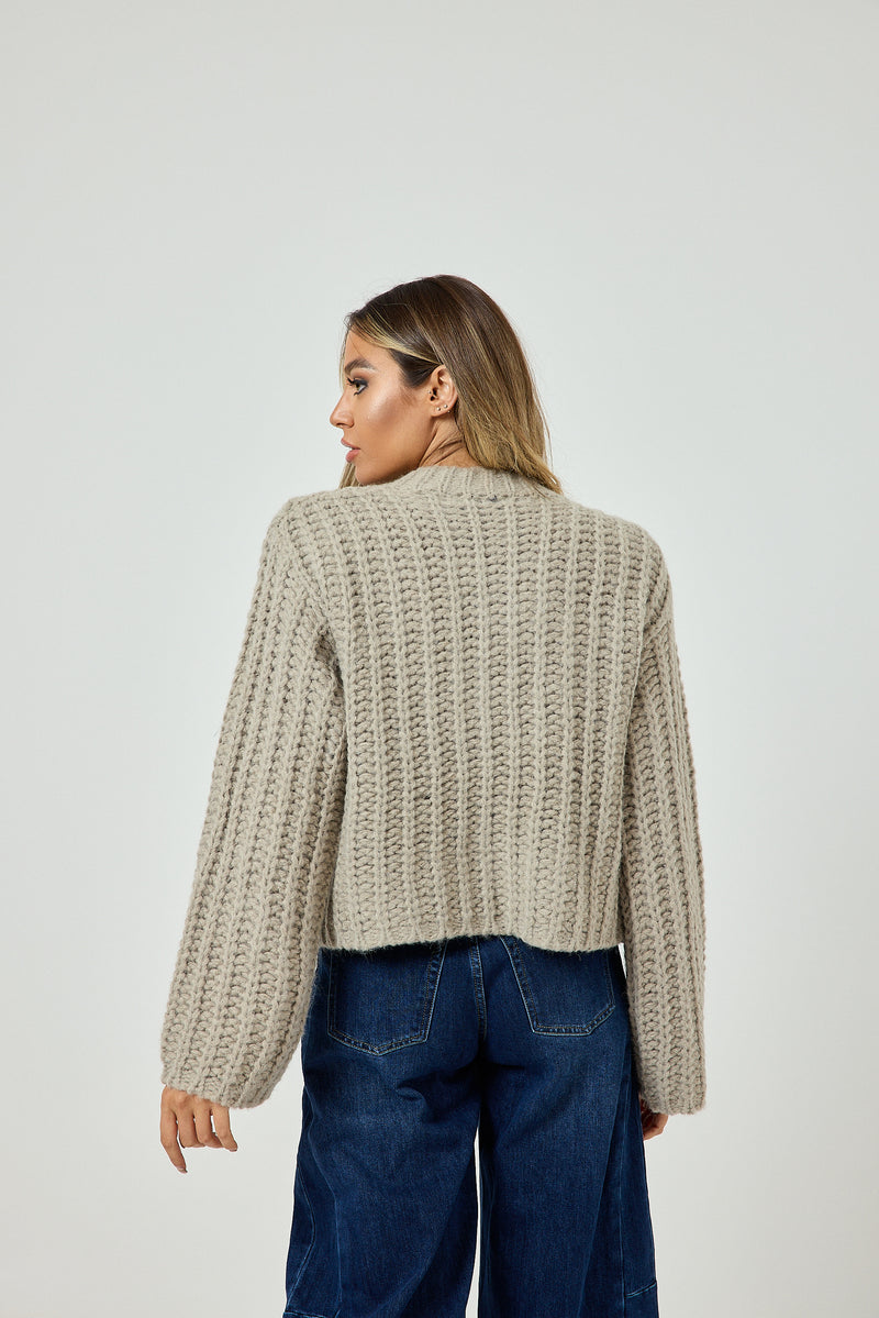 Cardigan bottone oro FEDERICA BI