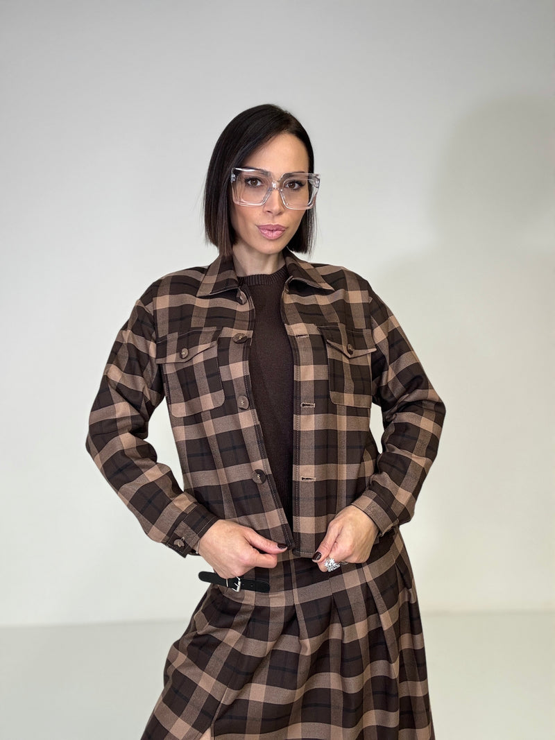 Giacca tartan marrone FEDERICA BI