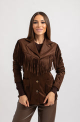 Giacca suede frange FEDERICA BI
