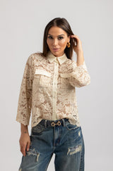 Camicia in pizzo FEDERICA BI avorio