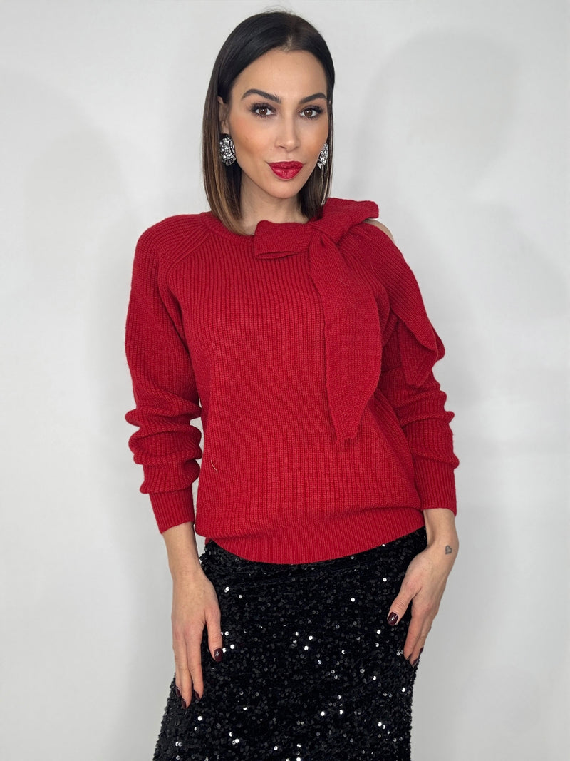 Maglione rosso FIOCCO FEDERICA BI