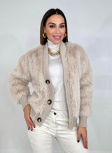 Giacca in ecopelliccia SOFY beige FEDERICA BI