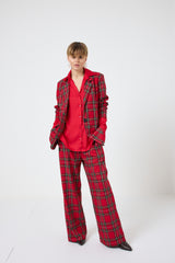 Pantalone tartan rosso FEDERICA BI