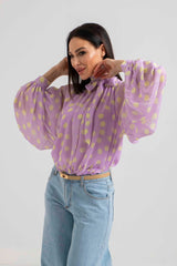 Camicia in chiffon pois FEDERICA BI (piu’ colori)