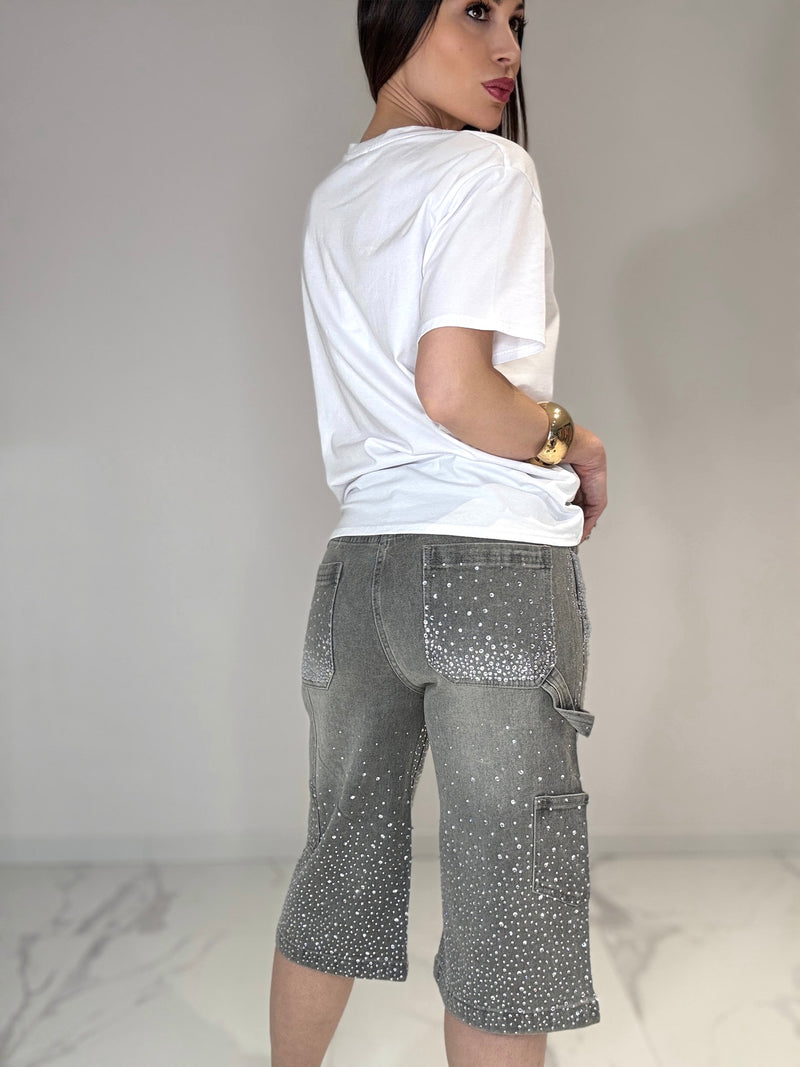 Denim grigio cristalli FEDERICA BI
