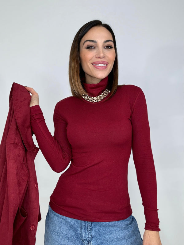 Maglia bordeaux felpata FEDERICA BI