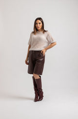 Bermuda in ecopelle bordeaux FEDERICA BI