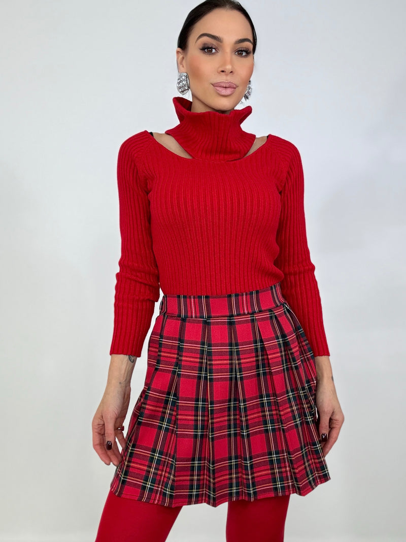 Gonna tartan rosso FEDERICA BI