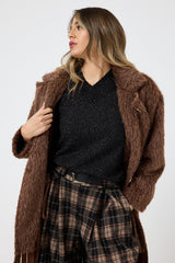 Cappotto lungo con frange FEDERICA BI ( due colori )