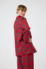 Blazer tartan rosso FEDERICA BI