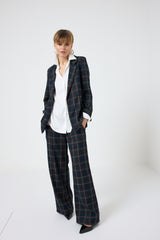Pantalone tartan blu notte FEDERICA BI