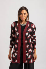 Cardigan animalier bordeaux FEDERICA BI