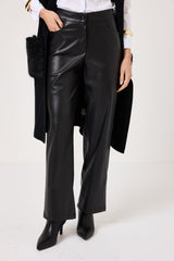 Pantalone nero in ecopelle FEDERICA BI