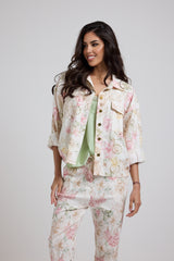 Giacca in denim floreale ALLY BY FEDERICA BI