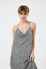 Abito in paillettes argento FEDERICA BI