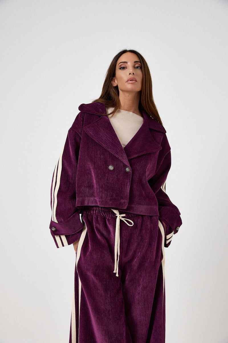 Giacca in velluto bordeaux FEDERICA BI