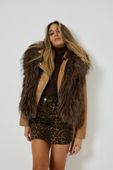 Gilet in ecopelliccia moro FEDERICA BI