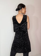 Abito fiocco in velluto e paillettes FEDERICA BI