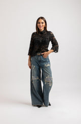 Camicia in pizzo FEDERICA BI nero