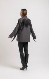 Blazer grigio frange FEDERICA BI