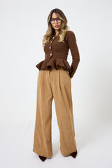 Pantalone palazzo in velluto FEDERICA BI