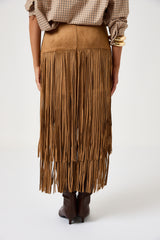 Gonna in suede con frange FEDERICA BI