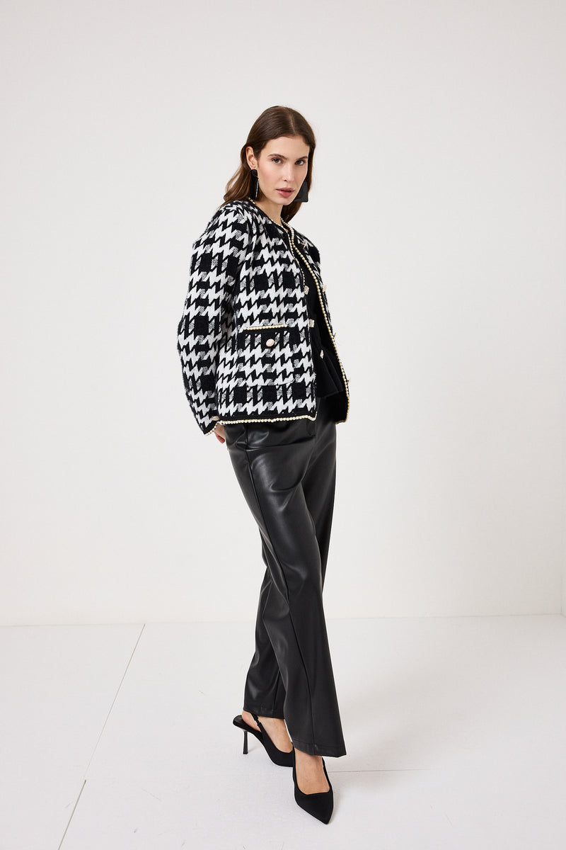 Giacca in ciniglia pied de poule FEDERICA BI ( due colori )