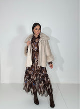 Abito in chiffon marrone FEDERICA BI