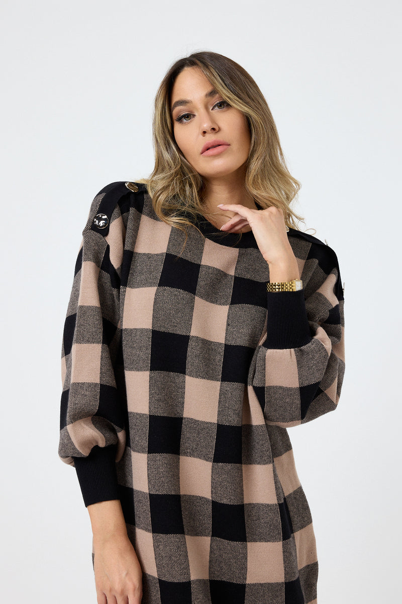 Abito tartan in maglia FEDERICA BI ( due colori )