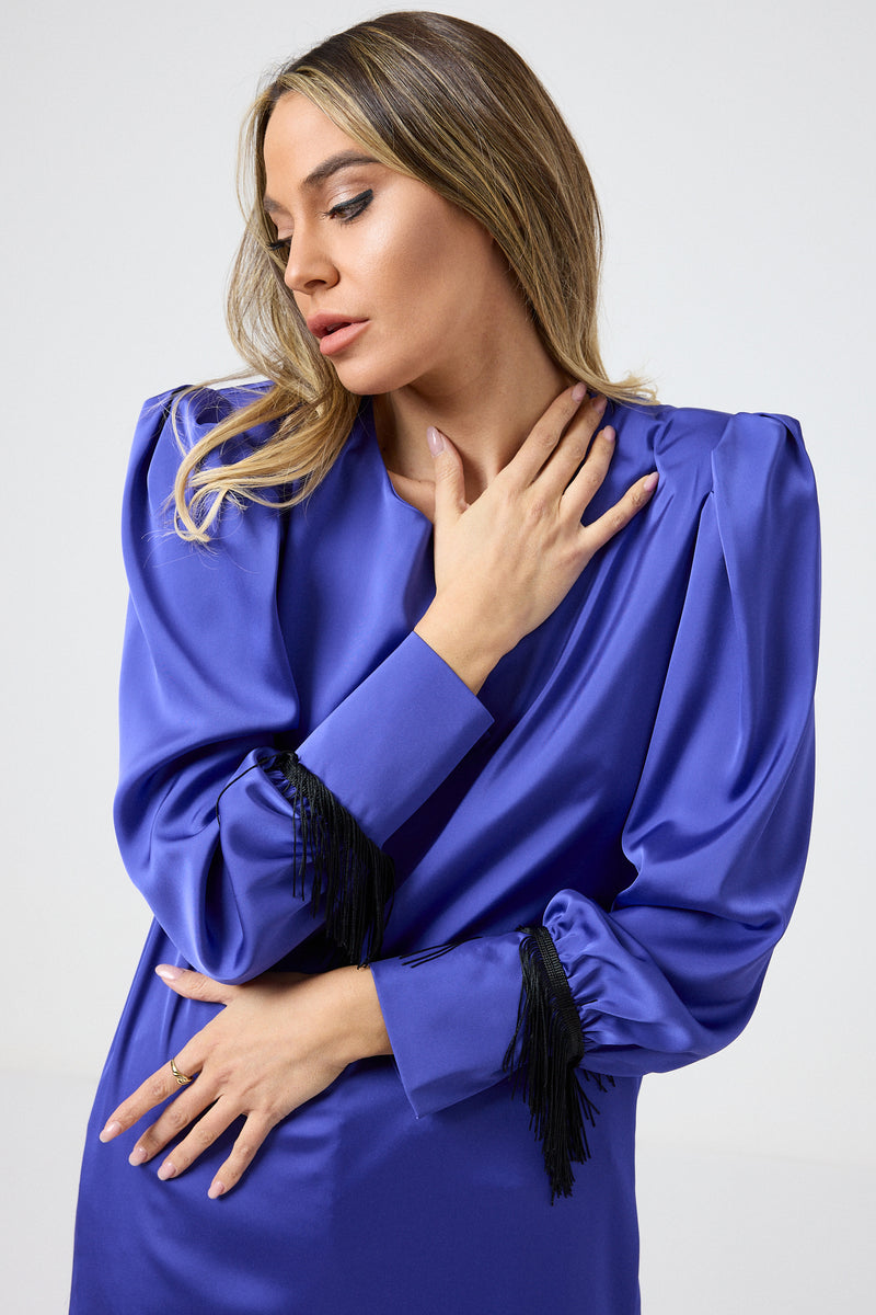 Abito in raso frange FEDERICA BI