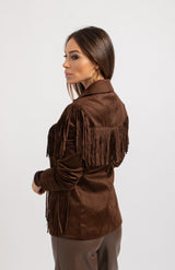 Giacca suede frange FEDERICA BI