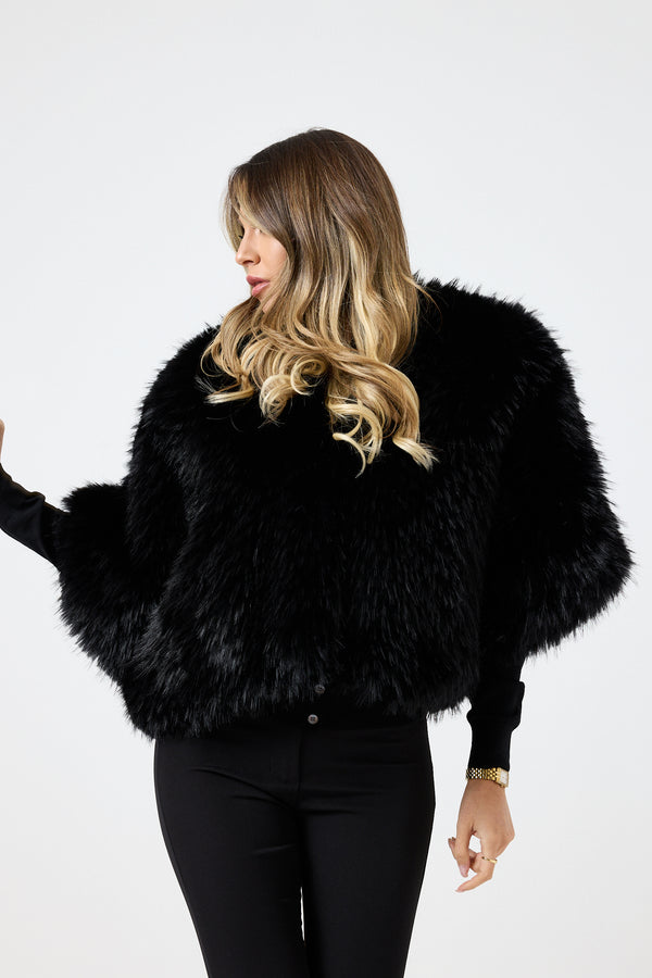 Ecopelliccia nera FEDERICA BI