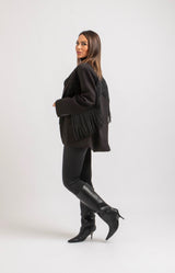 Blazer nero frange FEDERICA BI