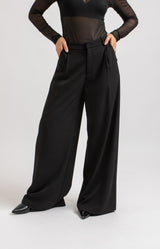 Pantalone nero in cadi FEDERICA BI