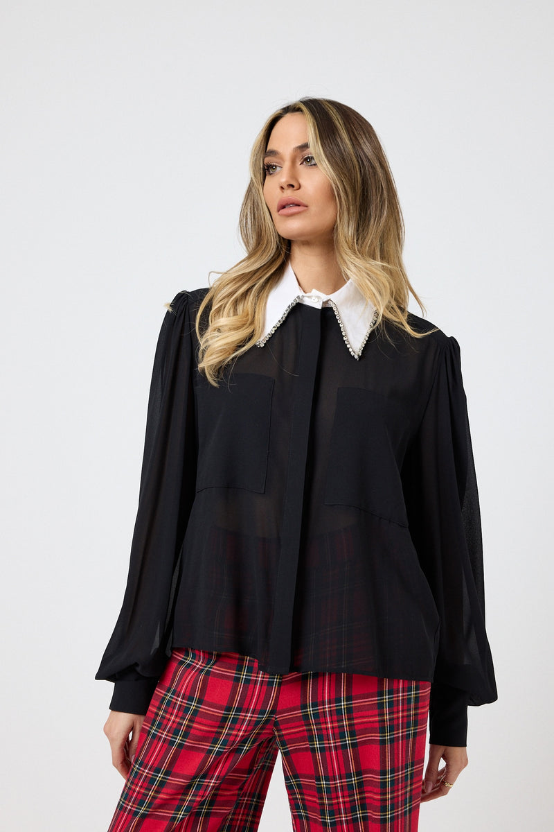 Camicia nera in chiffon FEDERICA BI