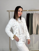 Cardigan crochet perle e cristalli FEDERICA BI