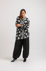 Cardigan animalier grigio FEDERICA BI