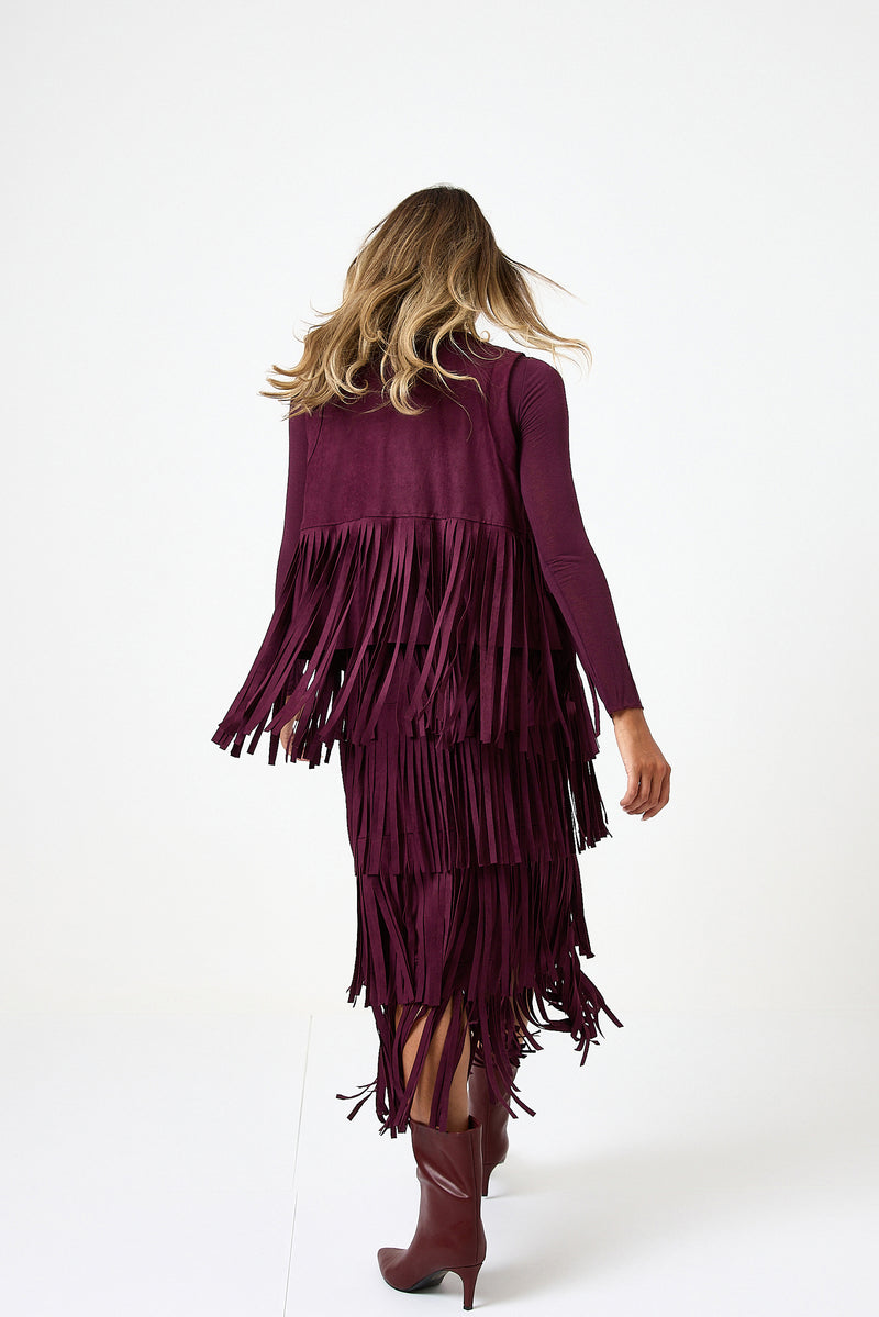 Gonna bordeaux in ecosuede FEDERICA BI