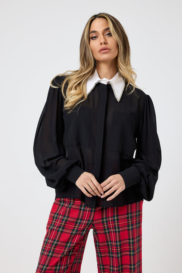 Camicia nera in chiffon FEDERICA BI