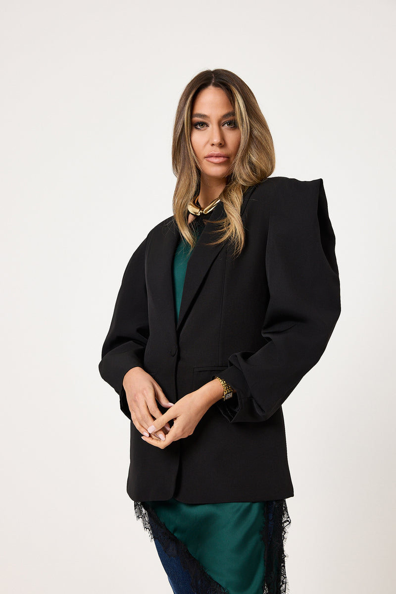 Blazer nero spallina FEDERICA BI